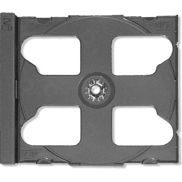 Two CD Black Center-Hinged Tray. H